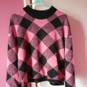 Pink and black sweater